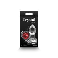 Скляна анальна пробка NS Novelties Crystal - Desires - Red Heart - Small — Просмотреть изображение 3