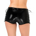 Шортики на шнурівці Art of Sex - Kylie, чорні з ефектом мокрого оксамиту, розмір L-2XL