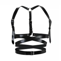Шкіряна портупея Art of Sex - Melani Leather harness, Чорна L-2XL — Переглянути зображення 1