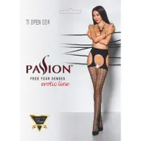 Еротичні колготки Passion TIOPEN 004 1/2 (fishnet 40 den), nero, імітація панчох і пояса — Переглянути зображення 8