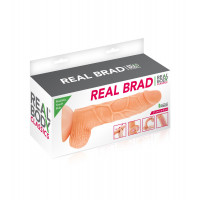 Фаллоимитатор с подвижной крайней плотью Real Body — Real Brad, диаметр 4 см, TPE