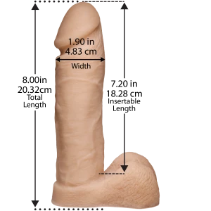 Фалоімітатор Doc Johnson Platinum TRUSKYN - The Tru Ride 8 Inch, діаметр 4,8 см, двошаровий силікон