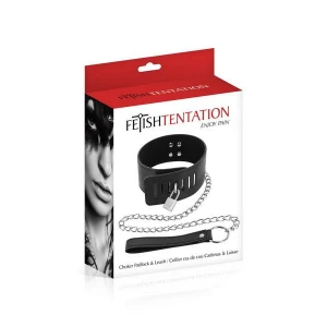 Нашийник з повідцем Fetish Tentation Padlock and Leash
