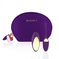 Віброяйце Rianne S: Pulsy Playball Deep Purple з вібрувальним пультом ДК,косметичка-чохол, 10режимів — Переглянути зображення 1