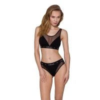 Трусики з прозорою вставкою Passion PS002 PANTIES M, black — Переглянути зображення 3