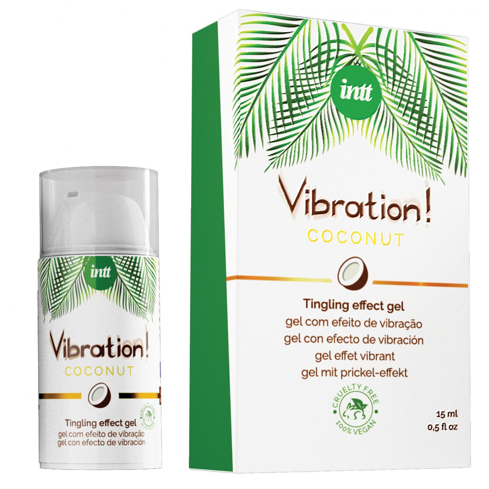 Рідкий вібратор Intt Vibration Coconut Vegan (15 мл),  дуже смачний, діє до 30 хвилин