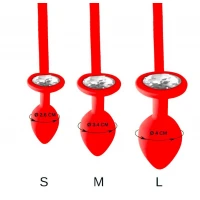 Чоловічі труси XS-2XL із силіконовою анальною пробкою Art of Sex - Joni plug panties size S Red — Переглянути зображення 3