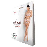 Бодистокинг-платье Passion BS089 white, мини, плетение в виде паутины Бодистокинг-платье Passion BS089 white, мини, плетение в виде паутины