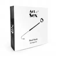 Анальний гак 1 із нашийником з натуральної шкіри Art of Sex - Anal hook, Чорний — Просмотреть изображение 4