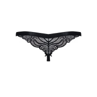 Мереживні танги з доступом Obsessive 828-THC-1 crotchless thong S/M, чорні