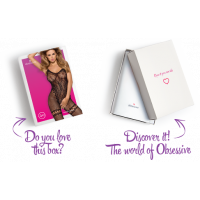 Бодистокинг Obsessive Bodystocking F213 XL/XXL, имитация кружевного боди и резинки для чулок — Переглянути зображення 7