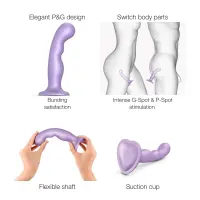 Насадка для страпона Strap-On-Me Dildo Plug P&amp;G Lilas Metallic M — Переглянути зображення 2