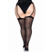 Прозорі панчохи зі швом Leg Avenue Sheer backseam stockings Black, plus size
