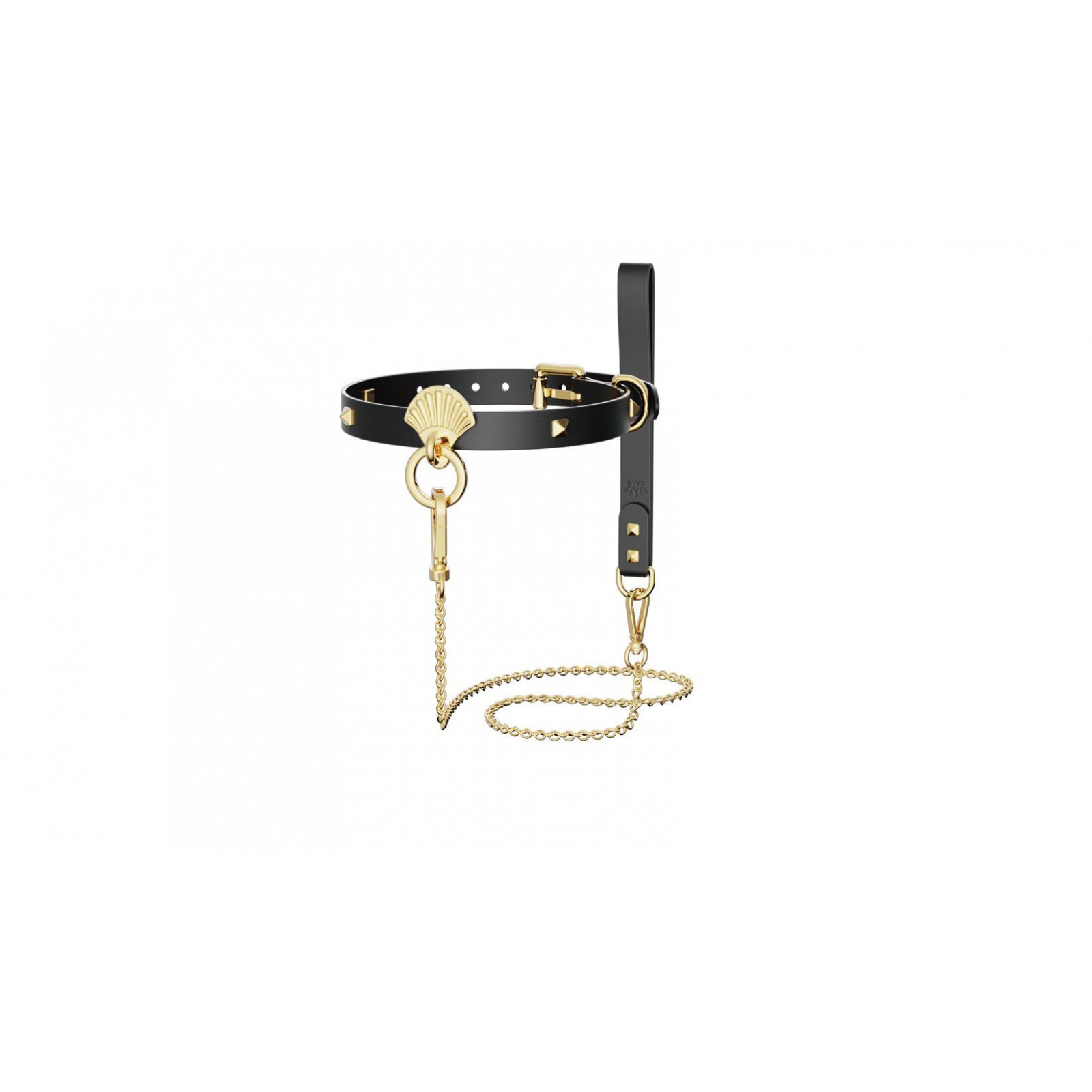 Розкішний нашийник з повідцем Zalo Collar & Leash Set Black, натуральна шкіра