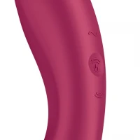 Вакуумний стимулятор з вібрацією Satisfyer Curvy Trinity 1 Red, іграшка 3в1 — Переглянути зображення 3