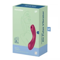 Вакуумний стимулятор з вібрацією Satisfyer Curvy Trinity 1 Red, іграшка 3в1 — Переглянути зображення 5