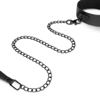 Нашийник з повідцем Bedroom Fantasies: Faux Leather Collar &amp; Chain — Переглянути зображення 5