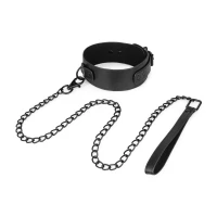 Нашийник з повідцем Bedroom Fantasies: Faux Leather Collar &amp; Chain — Переглянути зображення 1