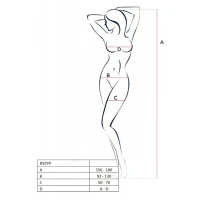 Бодістокінг з плетінням на грудях Passion BS099 One Size, black, відкритий доступ,імітація підв’язок — Переглянути зображення 5