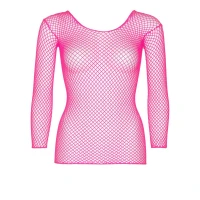 Сітчастий топ Leg Avenue Long Sleeves T-Shirts Neon Pink, One Size — Переглянути зображення 3
