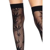 Панчохи з малюнком Leg Avenue 420 Net thigh highs Black — Переглянути зображення 3