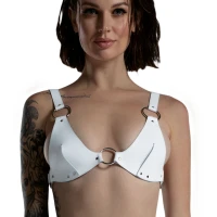 Ліф з натуральної шкіри Feral Feelings - Bikini Top White — Просмотреть изображение 2