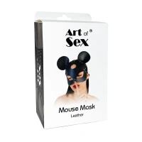 Шкіряна маска мишки Art of Sex - Mouse Mask, колір Чорний — Просмотреть изображение 6