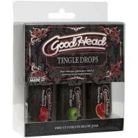 Набір крапель для мінету Doc Johnson GoodHead Tingle Drops, 3х29,5 мл, кавун, зелене яблуко, полуниця — Переглянути зображення 2