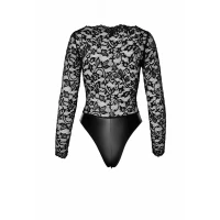 Боді Noir Handmade F296 Psyche, M, мереживо, довгий рукав, низ під латекс, з доступом — Переглянути зображення 7