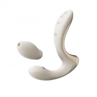 Вібратор-пульсатор з вакуумною насадкою Zalo – Talis G-Spot PulseWave Vibrator Ivory White — Переглянути зображення 1