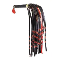 Флогер LOCKINK SEVANDA Red &amp; Black Braided Tail Flogger, червоно-чорний, хвости з вузликами — Переглянути зображення 1