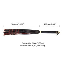 Флогер LOCKINK SEVANDA Red &amp; Black Braided Tail Flogger, червоно-чорний, хвости з вузликами — Переглянути зображення 6