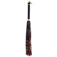 Флогер LOCKINK SEVANDA Red &amp; Black Braided Tail Flogger, червоно-чорний, хвости з вузликами — Переглянути зображення 2