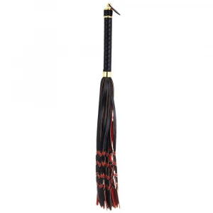 Флогер LOCKINK SEVANDA Red & Black Braided Tail Flogger, червоно-чорний, хвости з вузликами