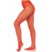 Стрип-колготки Leg Avenue Crotchless Net Tights with Heart Backseam, One Size, червоні, з доступом