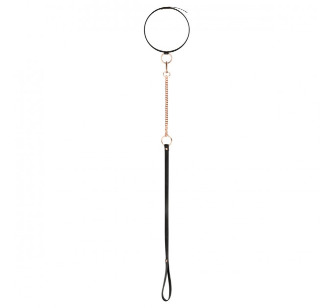 Нашийник з повідцем Rosy Gold - Collar with Leash - Black