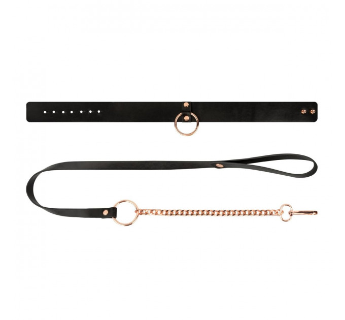 Нашийник з повідцем Rosy Gold - Collar with Leash - Black