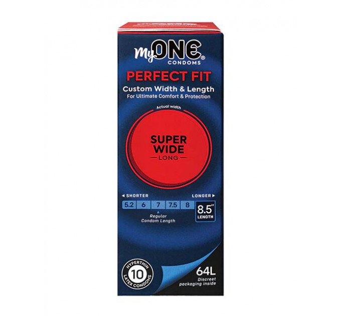 Презервативи MyONE Super Wide & Long 10 шт, картонна коробка