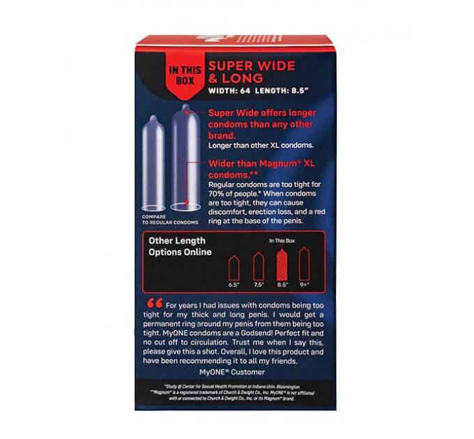 Презервативи MyONE Super Wide & Long 10 шт, картонна коробка