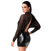 Сукня Noir Handmade F348 Powerwetlook and tulle dress - 5XL — Переглянути зображення 3