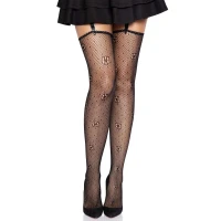 Панчохи Leg Avenue Daisy Dot Fishnet Stockings One Size Black — Переглянути зображення 1