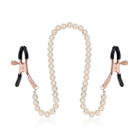 Затискачі для сосків з перлинним ланцюжком Rosy Gold - Nipple Clamps Pearls