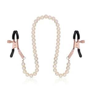 Затискачі для сосків з перлинним ланцюжком Rosy Gold - Nipple Clamps Pearls