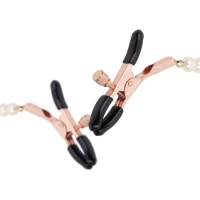 Затискачі для сосків з перлинним ланцюжком Rosy Gold - Nipple Clamps Pearls — Переглянути зображення 3