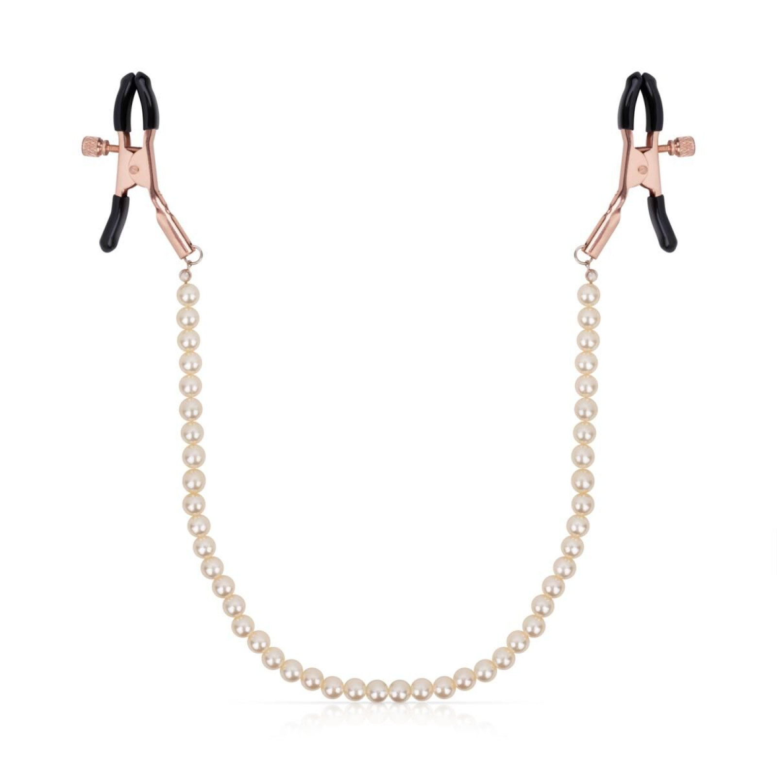 Затискачі для сосків з перлинним ланцюжком Rosy Gold - Nipple Clamps Pearls