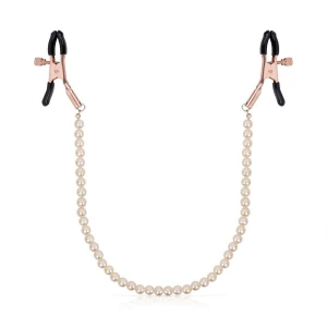 Затискачі для сосків з перлинним ланцюжком Rosy Gold - Nipple Clamps Pearls