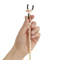 Затискачі для сосків з перлинним ланцюжком Rosy Gold - Nipple Clamps Pearls — Переглянути зображення 6