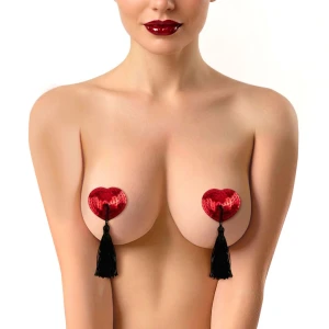 Пестис-сердечки з кісточками Art of Sex - Sparkling Hearts, червоний