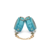 Наручники Liebe Seele Blue Lamb leather Wrist Cuffs with Velvet Lining — Переглянути зображення 2