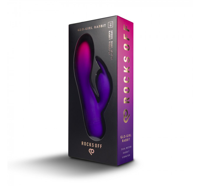 Вибратор-кролик Rocks Off Glo Girl - Rabbit (мятая упаковка!!!)